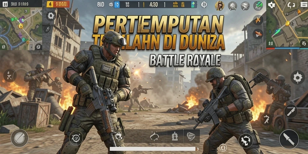 Tampilan seru dari gameplay Battle Royale 8ID di medan perang.