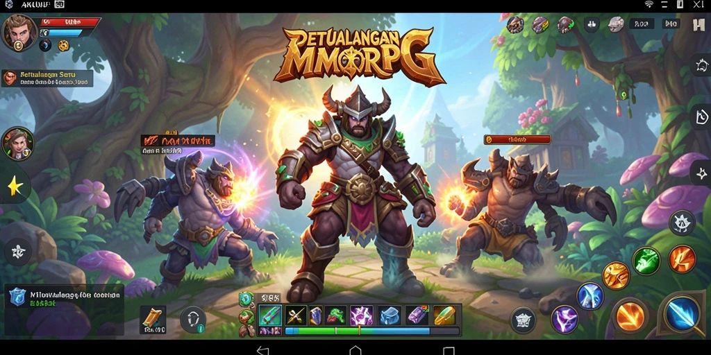 Tampilan gameplay AKUNJP dalam dunia MMORPG yang luas.
