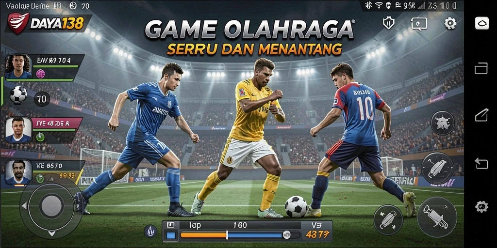 Tampilan gameplay seru dalam olahraga yang mendebarkan.