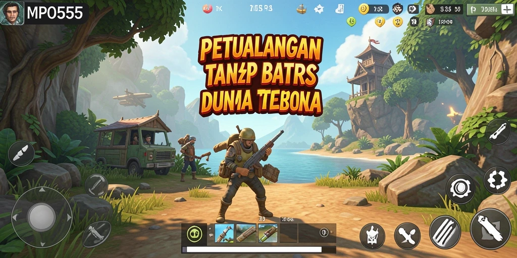 Screenshot gameplay MPO555 menunjukkan keindahan dunia terbuka yang luas.