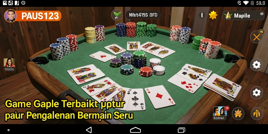 Tampilan gameplay PAUS123 menampilkan keseruan bermain Gaple secara online.