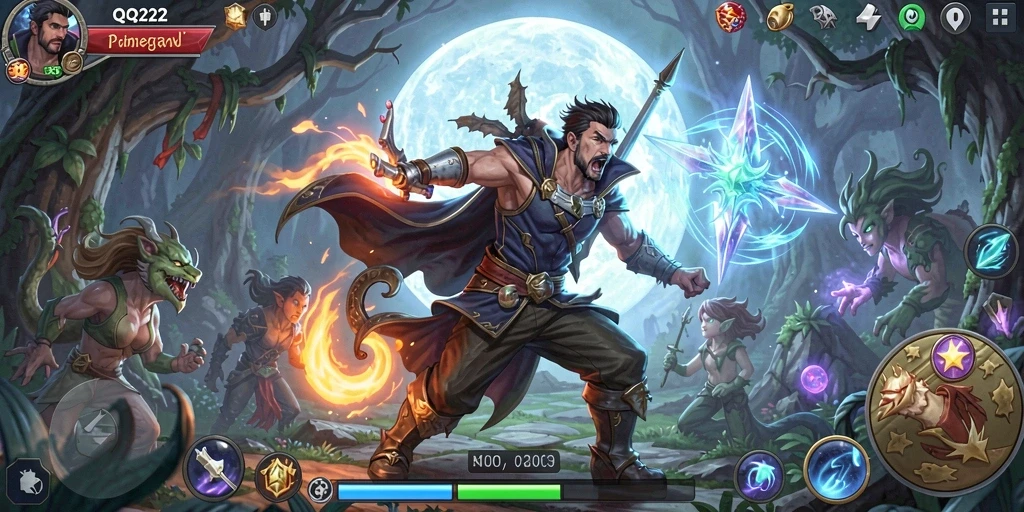 Tampilan menarik dari gameplay petualangan dalam QQ222.