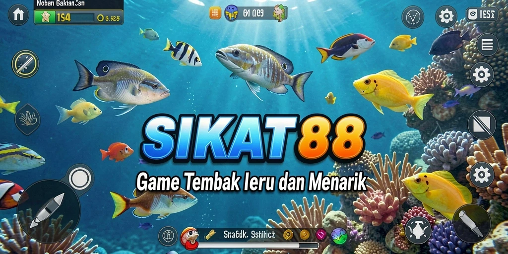 Tampilan gameplay SIKAT88 menembak ikan yang penuh warna.