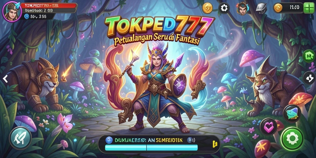 Tampilan gameplay TOKPED777 yang menampilkan aksi petualangan seru.