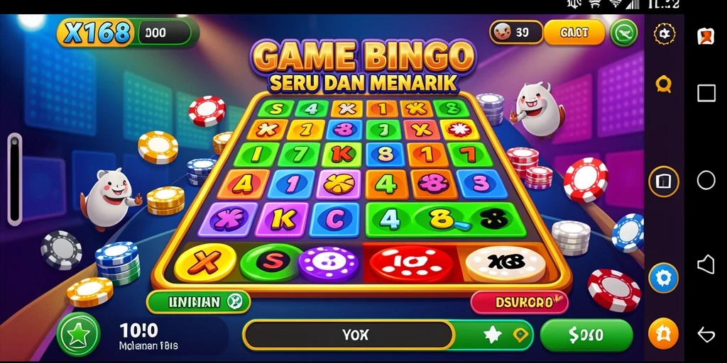 Tampilan gameplay Bingo yang seru dan interaktif dalam X168.